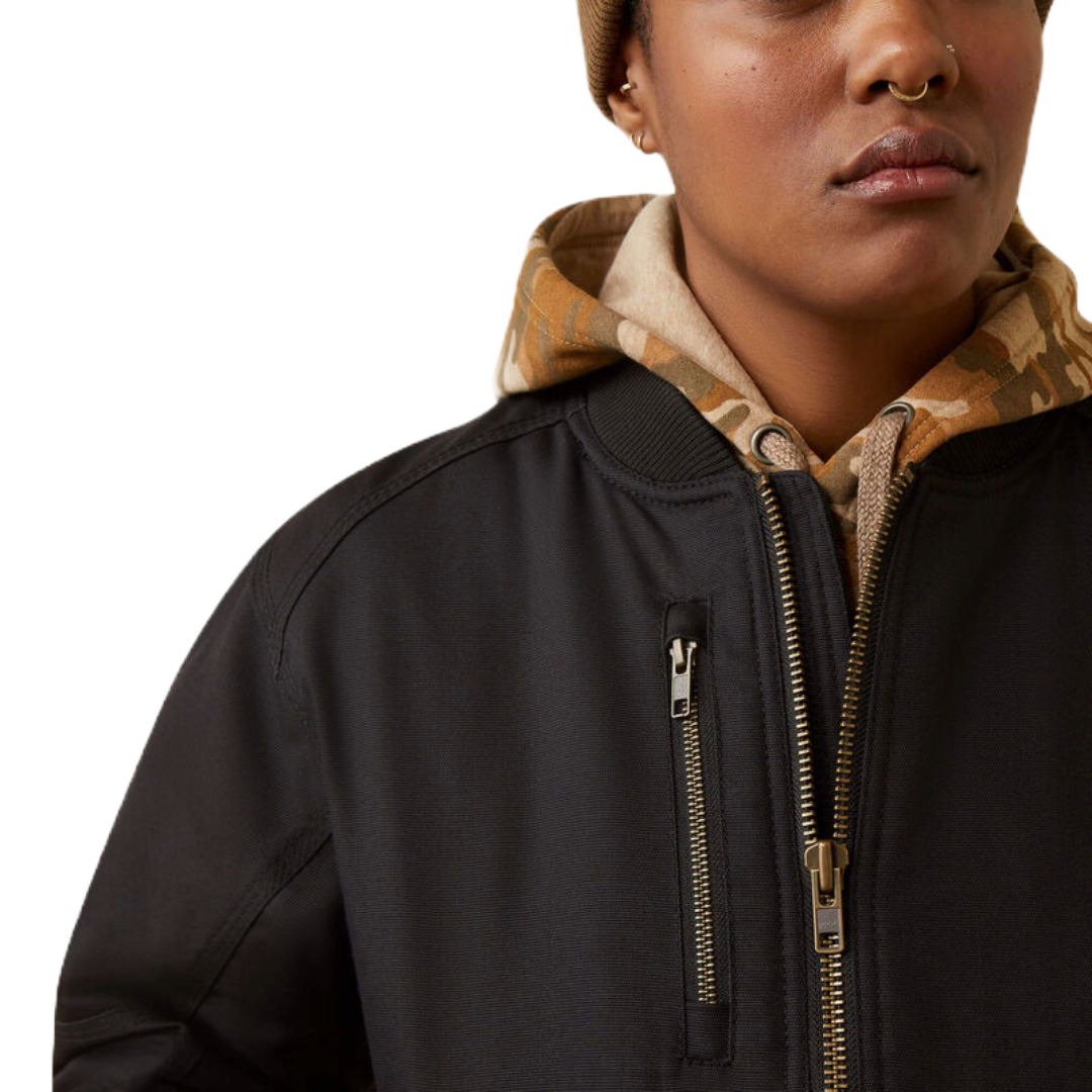 Ariat Rebar Stretch Canvas Bomber Jacket - Black  from Columbia Safety